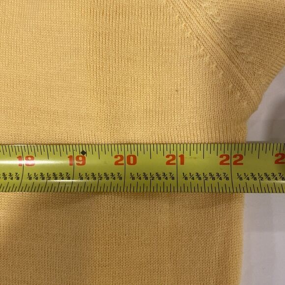 Equorian Heritage vintage lambswool yellow mock neck pullover sweater L - Picture 6 of 7